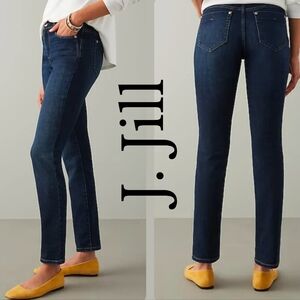 J Jill Authentic Mid Rise Medium Wash Stretch Skinny Jean Heavyweight Denim 8